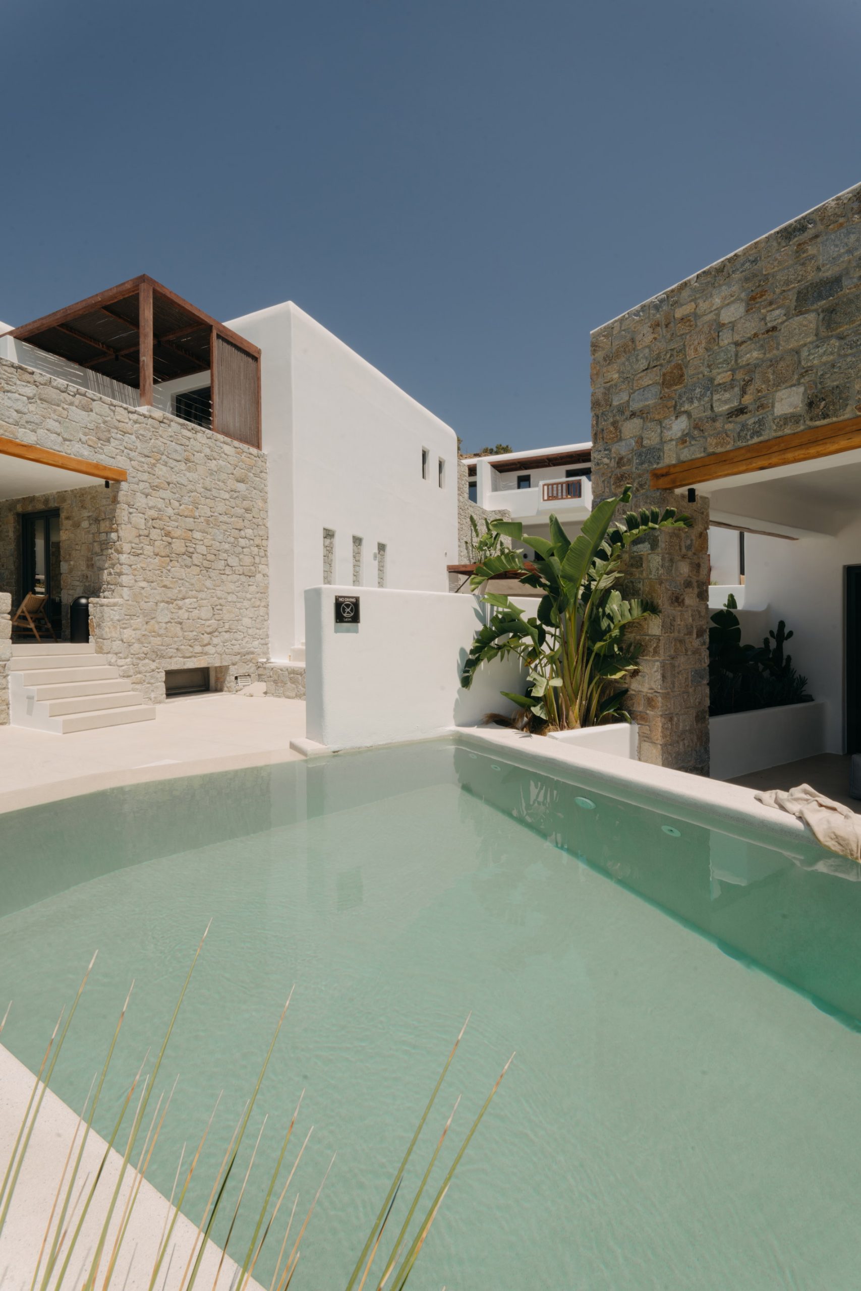 Private plunge pool on a Bard de Sol suite terrace, Mykonos